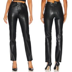 AGOLDE Black Leather Criss Cross Straight Leg Pants Size 29 NWT